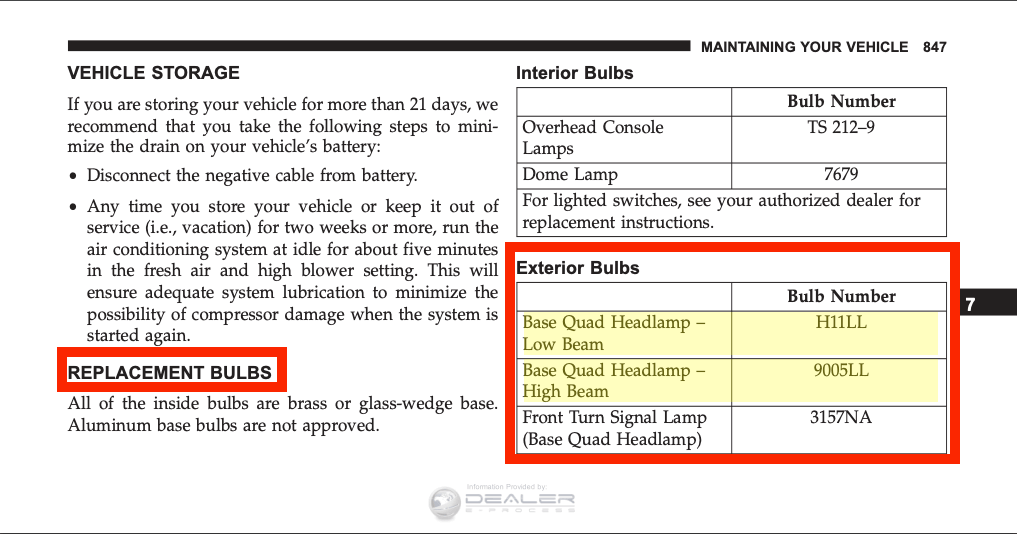 How to find bulb size using owner manual - XenonPro