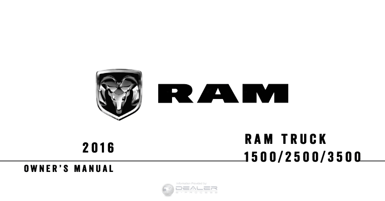 2016 RAM 1500/2500/3500 User Manual